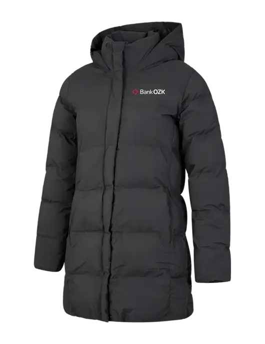 Mercer+Mettle Womens Dark Grey Puffy Parka  w/Bank OZK Logo