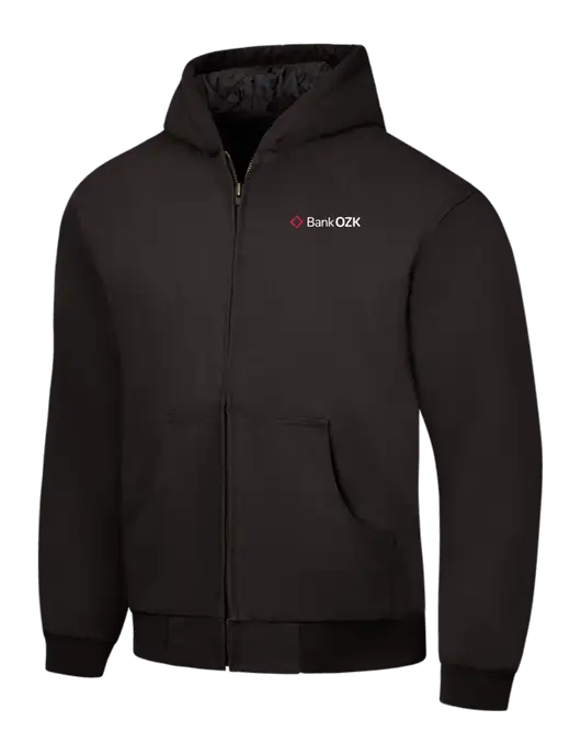 CornerStone Black Duck Cloth Hooded Work Jacket w/Bank OZK Logo