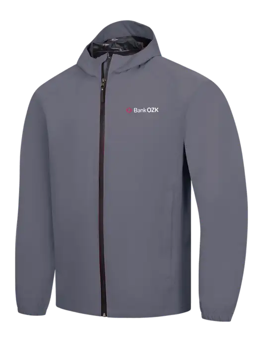Dark Grey Essential Rain Jacket w/Bank OZK Logo
