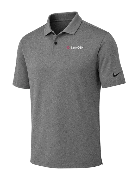 Nike Dark Grey Heather Dri-FIT Vapor Polo w/Bank OZK Logo