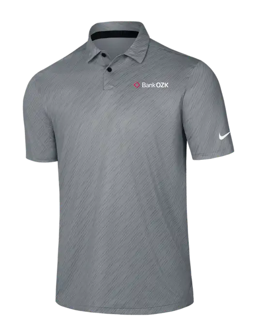 Nike Medium Grey Vapor Dash Polo w/Bank OZK Logo