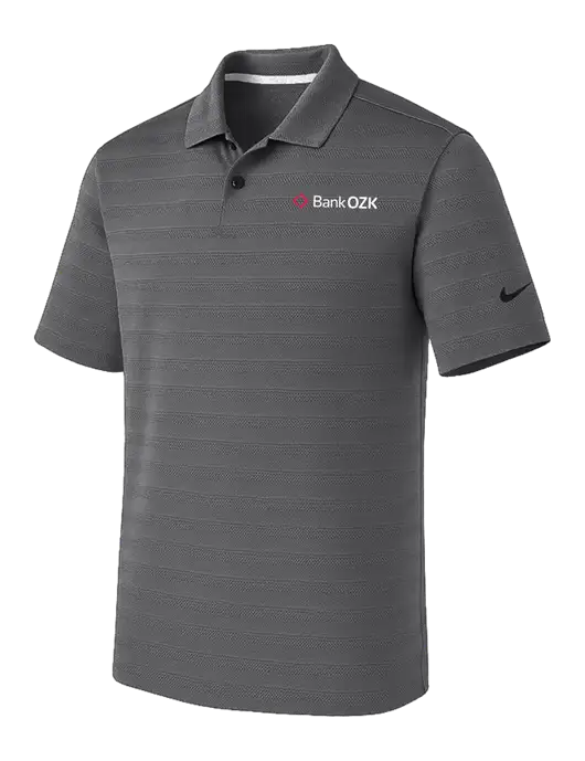 Nike Dark Medium Grey Dri-FIT Vapor Jacquard Polo w/Bank OZK Logo
