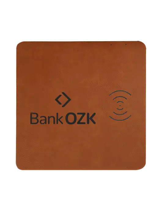 Rawhide Laserable Leatherette Phone Charging Mat w/Bank OZK Logo