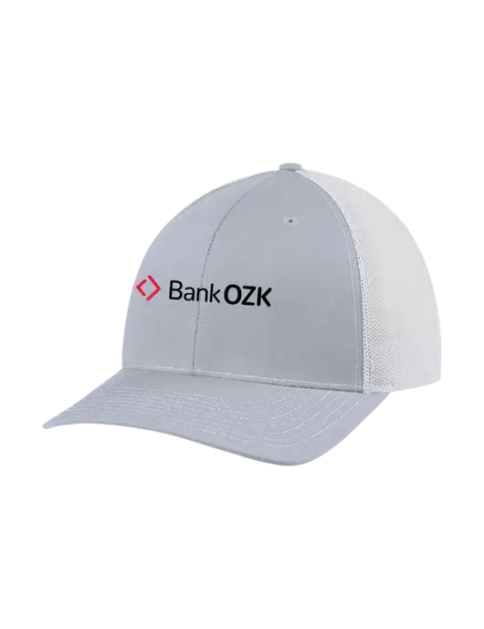 Richardson Adjustable Snapback Original 112 Trucker Cap Light Heather Grey w/White Mesh w/Bank OZK Logo