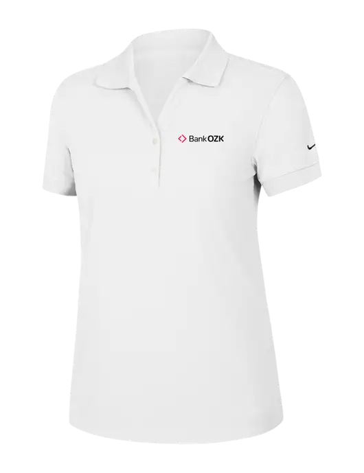 Nike Womens Dri-FIT Classic White Polo w/Bank OZK Logo