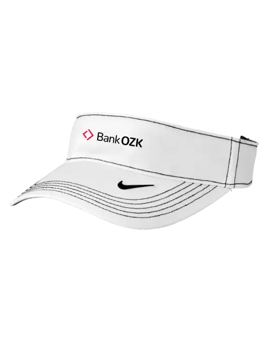 Nike White Dri-FIT Ace Visor w/Bank OZK Logo
