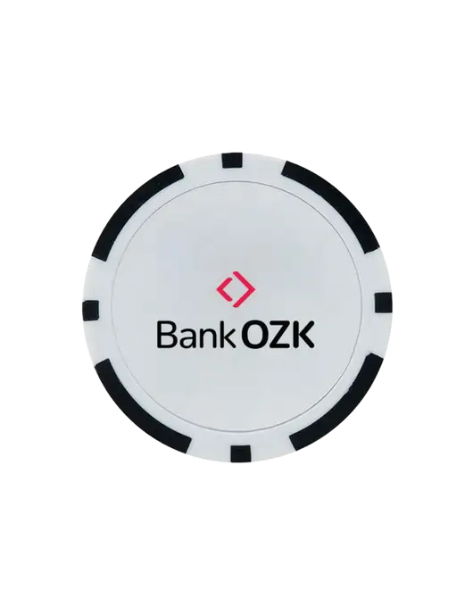 Black Poker Chip Ball Marker w/Bank OZK Logo