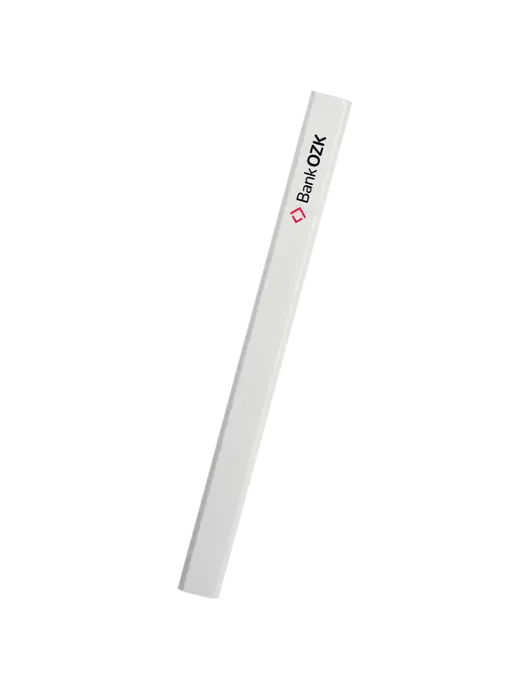 White Carpenter Pencil w/Bank OZK Logo