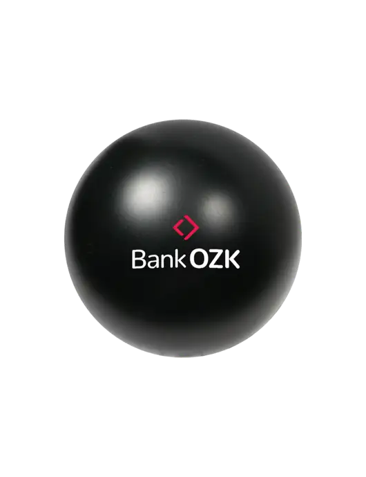 Black Stress Reliever Ball w/Bank OZK Logo