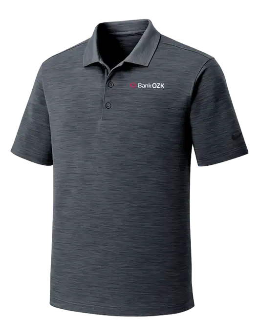 Nike Dri-FIT Dark Grey Striated Polo w/Bank OZK Logo