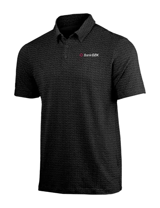 Adidas Black Printed Blend Polo w/Bank OZK Logo