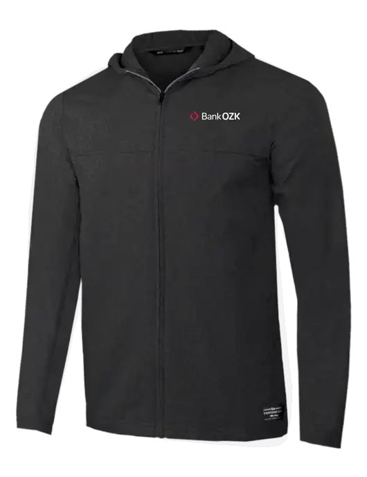 TravisMathew Dark Heather Grey Balboa Hooded Full-Zip Jacket w/Bank OZK Logo