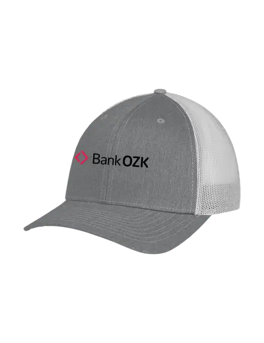 Richardson Adjustable Snapback Original 112 Trucker Cap Heather Grey w/Light Grey Mesh w/Bank OZK Logo