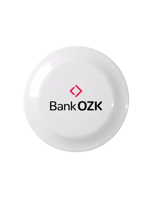 Fun White Flying Disc w/Bank OZK Logo