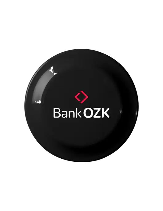 Fun Black Flying Disc w/Bank OZK Logo