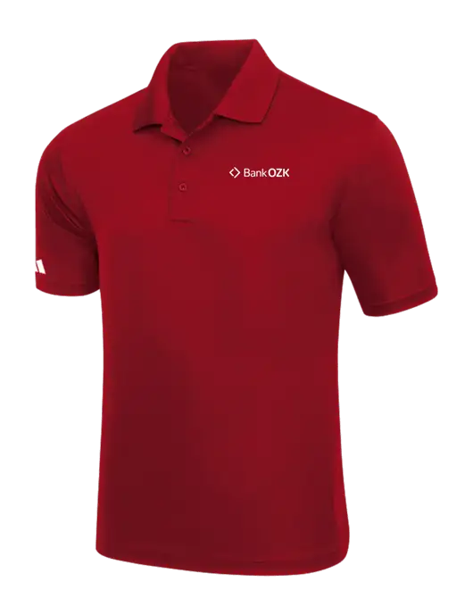 Adidas Red Basic Sport Polo w/Bank OZK Logo