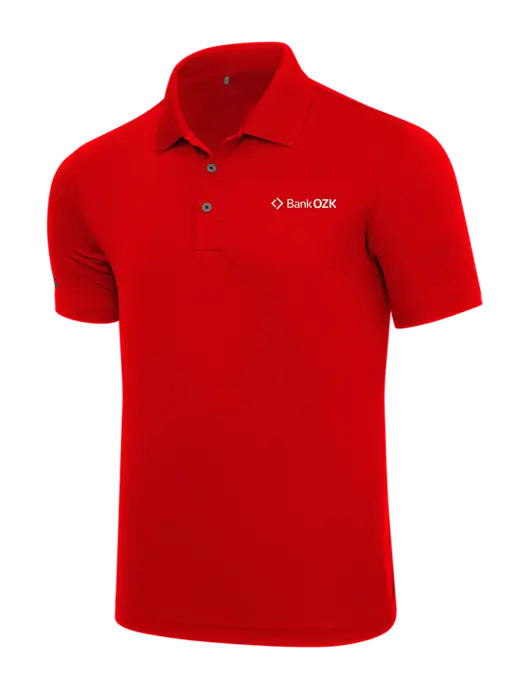 Adidas Red Performance Polo w/Bank OZK Logo