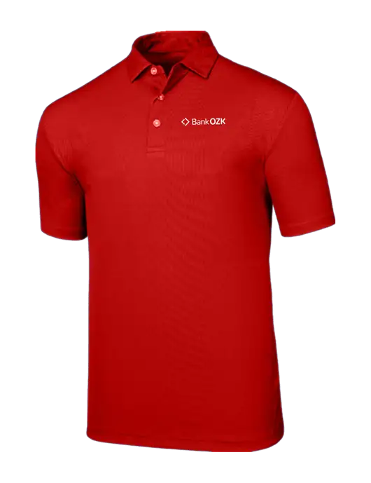 Callaway Birdseye Red Polo w/Bank OZK Logo