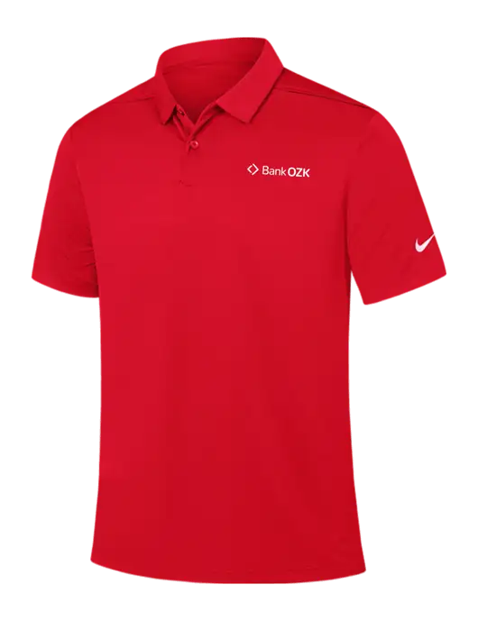 Nike Red Dry Essential Solid Polo w/Bank OZK Logo