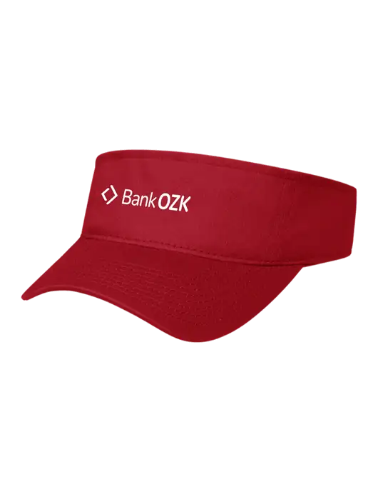 Red Cap Visor w/Bank OZK Logo
