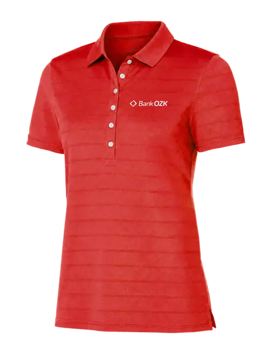 Callaway Womens Red Ventilated Polo w/Bank OZK Logo