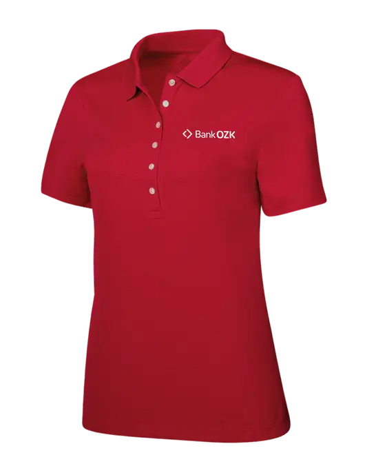 Callaway Womens Ottoman Red Polo w/Bank OZK Logo