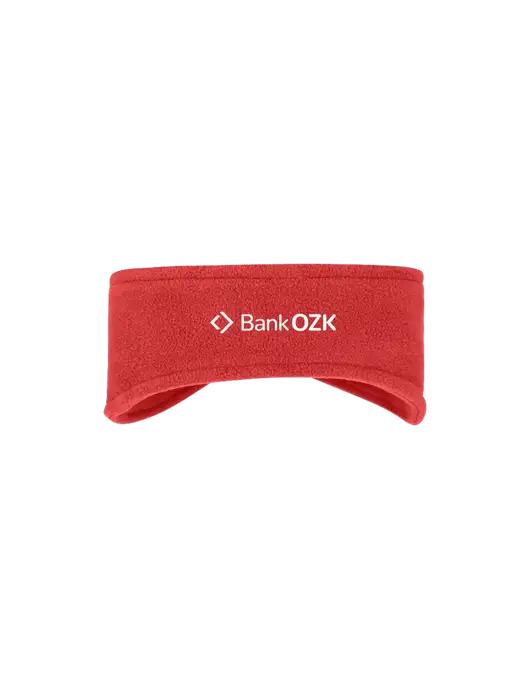 Red Stretch Fleece Headband w/Bank OZK Logo