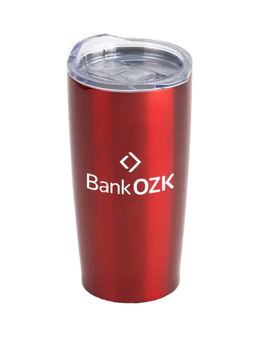 Society Red 20 oz Insulated Tumbler w/Bank OZK Logo