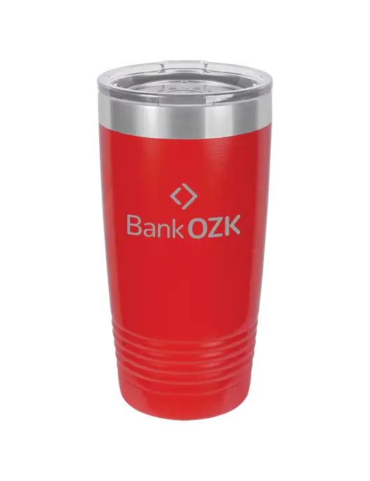 Polar Camel 20 oz Powder Coated Red Vacuum Insulated Tumbler w/Bank OZK Logo