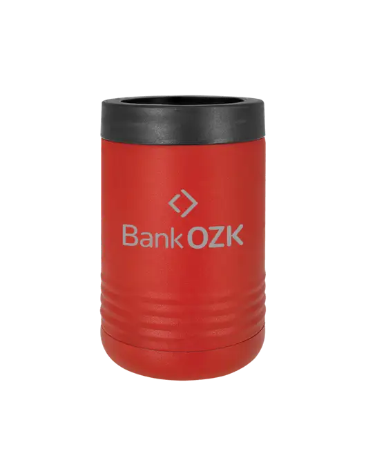 Polar Camel 12 oz Powder Coated Red Vacuum Insulated Beverage Holder w/Bank OZK Logo