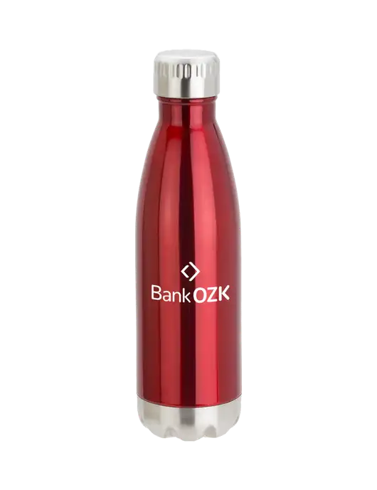 City Go Red 17 oz Insulated Bottle w/Bank OZK Logo