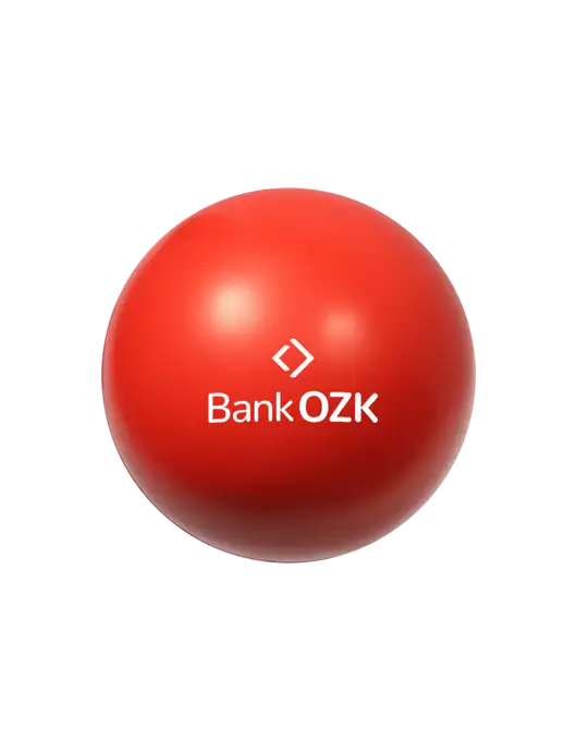 Red Stress Reliever Ball w/Bank OZK Logo