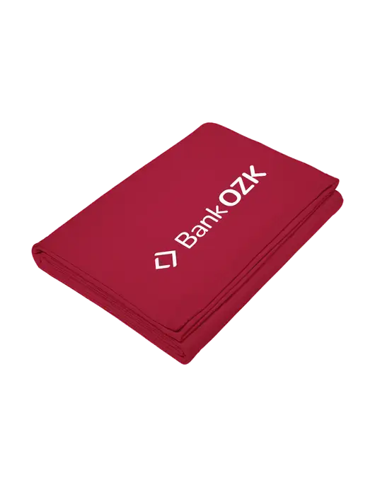 Core Red Fleece Sweatshirt Blanket w/Bank OZK Logo