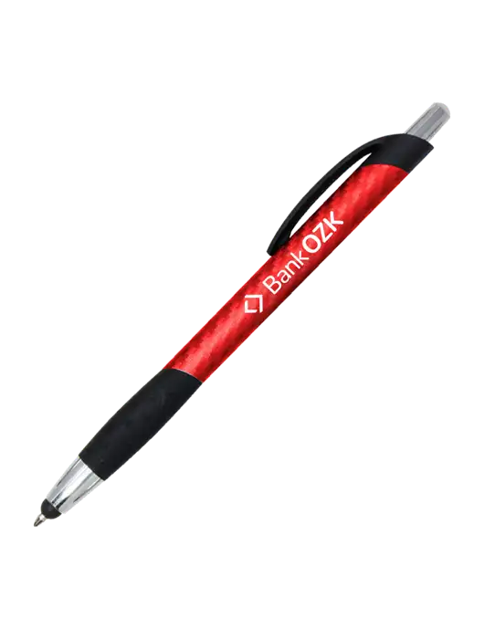 Sunray Red Stylus Pen - Black Ink w/Bank OZK Logo