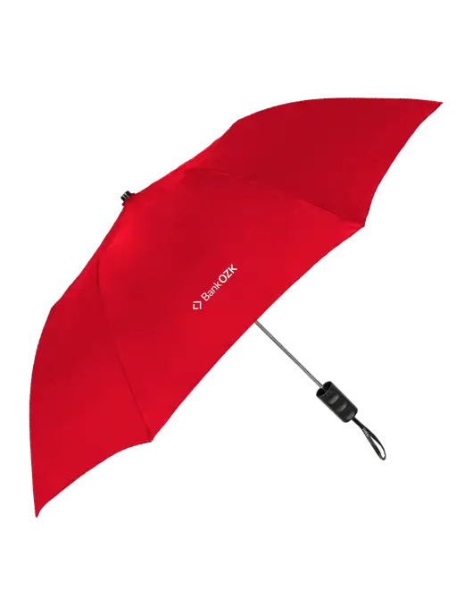 Red 42" Folding Umbrella  w/Bank OZK Logo