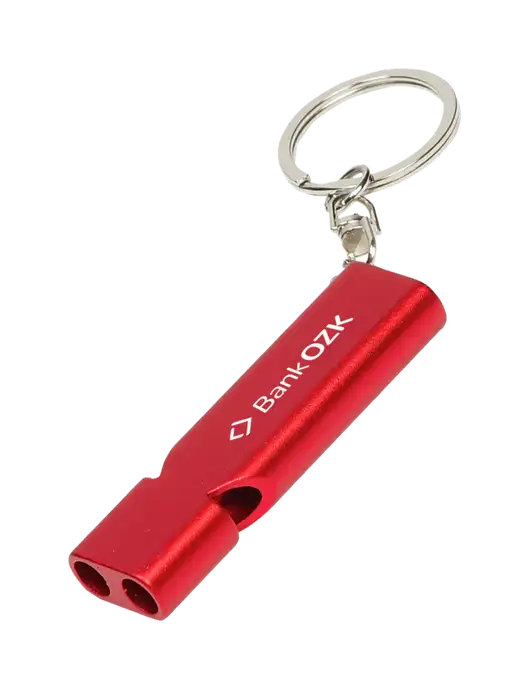 Quick Alert Red Safety Whistle w/Bank OZK Logo