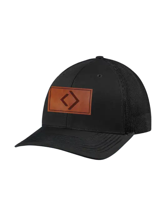 Richardson Adjustable Snapback Original 112 Trucker Cap Black w/Black Mesh w/OZK Icon Logo
