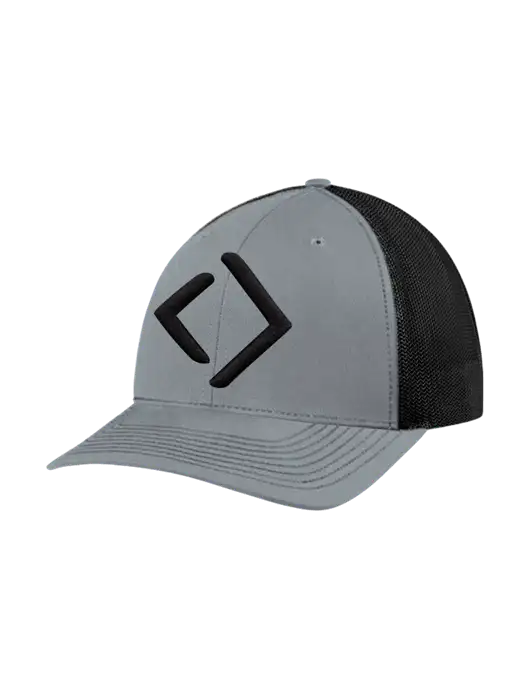 Richardson Adjustable Snapback Original 112 Trucker Cap Heather Grey w/Black Mesh w/OZK Icon Puff Logo