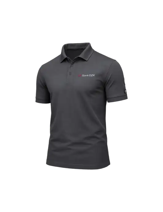 Bank OZK Dk Med Grey OGIO Caliper 2.0 Polo