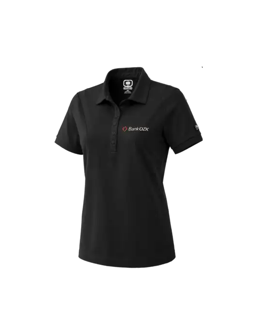 Bank OZK Womens Black Jewel Polo
