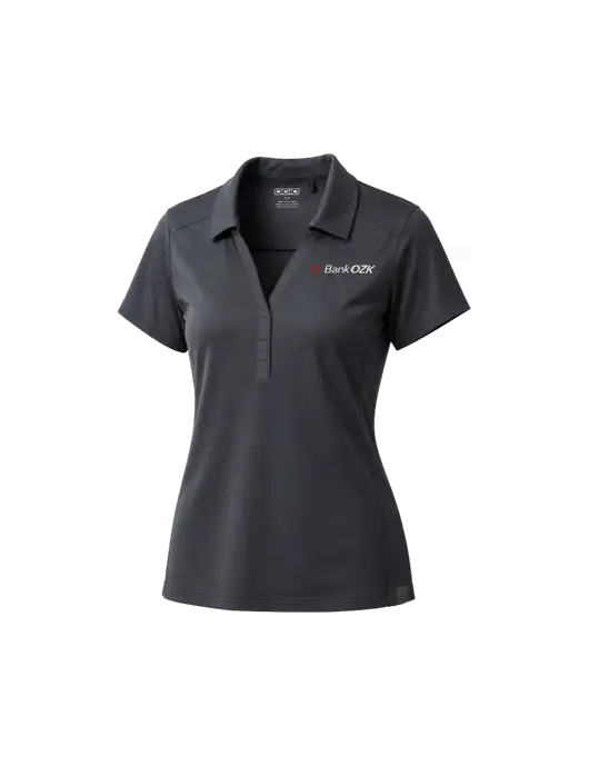 Bank OZK Womens Dk Grey Framework Polo