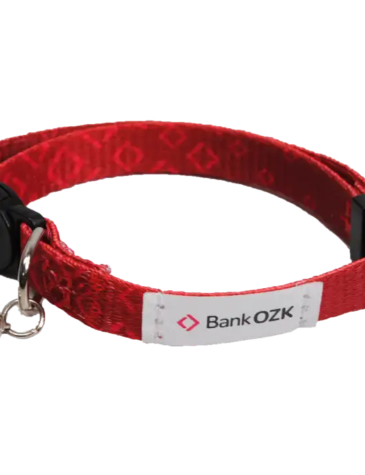Bank OZK Red Dog Collar-LG